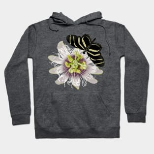 Passionfruit Vine and Zebra Longwing Butterfly Hoodie